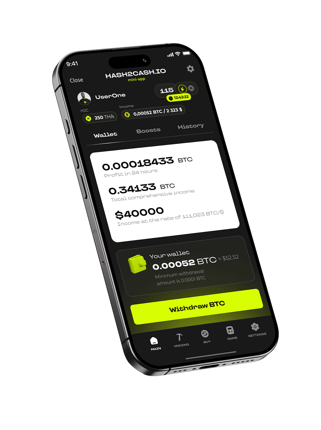 Hash2Cash app screenshot