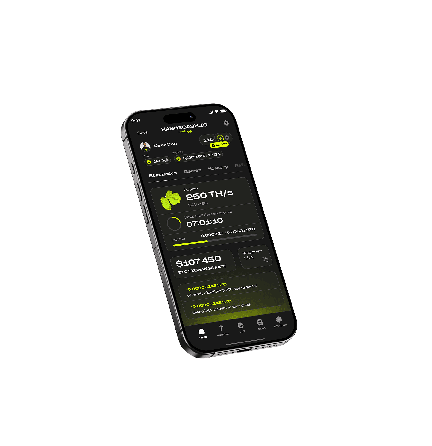 Hash2Cash app screenshot