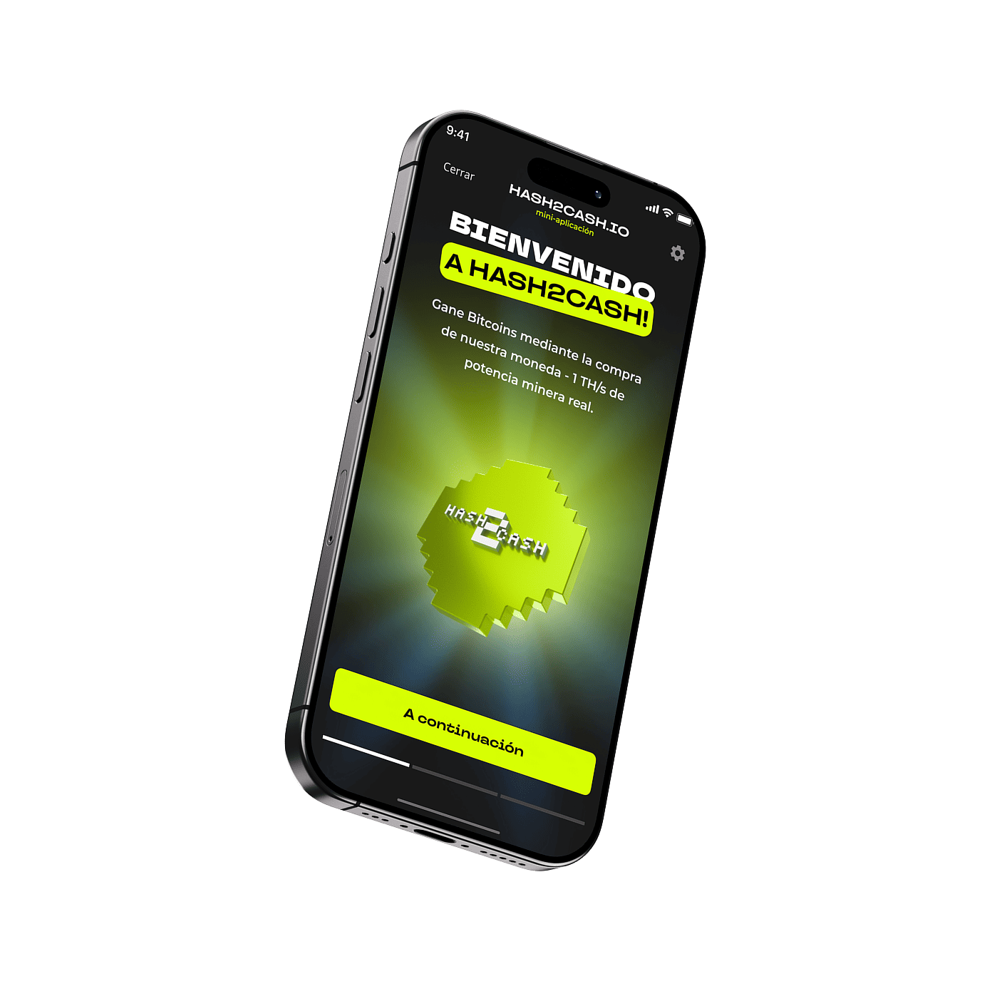 Captura de pantalla de la app Hash2Cash