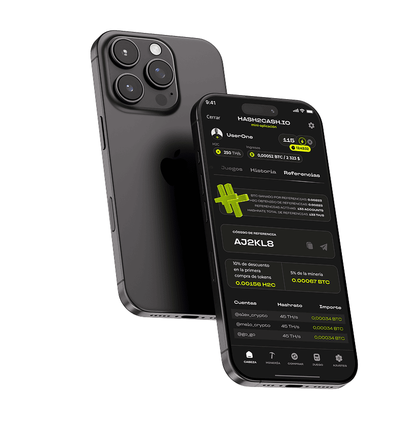 Captura de pantalla de la app Hash2Cash